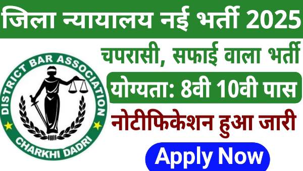 Charkhi Dadri Court Vacancy 2025:  जिला कोर्ट द्वारा चपरासी समेत 12 पदों की निकली भर्ती, 10वीं पास योग्य